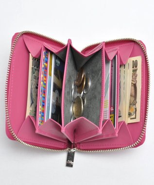 blancle スムースレザー ベローウォレット ピンク