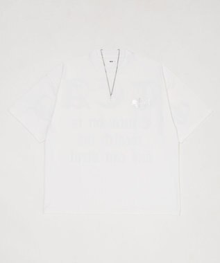 WEGO 【ユニセックス着用ITEM/MLサイズ展開】アクセ付きストレートライングラフィックT（SS） ホワイト
