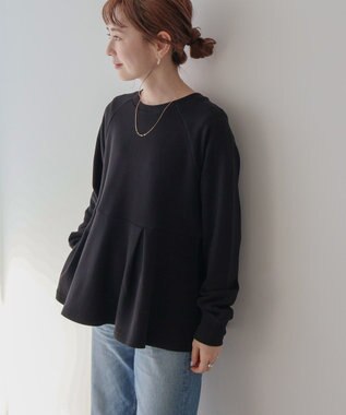 AMERICAN HOLIC 袖ボリュームペプラムスウェット Black