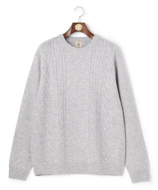  【KING SIZE】【Cash Lamb's Wool】ケーブルクルーネック ニット_25年モデル