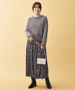 ANY レーシーネットニット チャコール