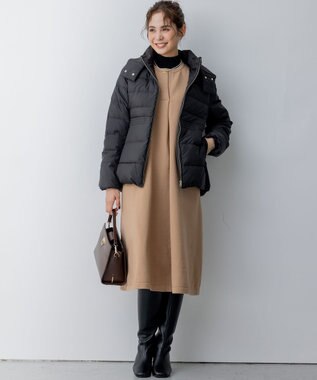 組曲 S 【洗える・2WAY】ライトタフタショートダウン ブラック系