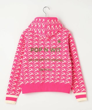 PW CIRCULUS 【イージーケア/軽量】【WOMEN】 MOFUモチーフ ニットフーディ ピンク系