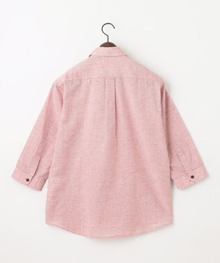 JOSEPH ABBOUD 【サステイナブル・７分袖】リヨセルリネンシャンブレー シャツ ライトオレンジ系