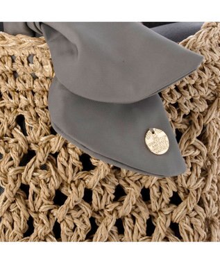 UNBILLION カシュカシュ cachecache / 下がりリボン柄編みトート GY