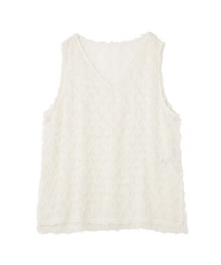 AMERICAN HOLIC Ｖネックシャギーベスト Ivory