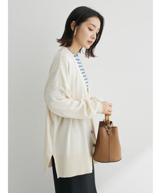 Green Parks 洗える　ミドル丈カーディガン Ivory