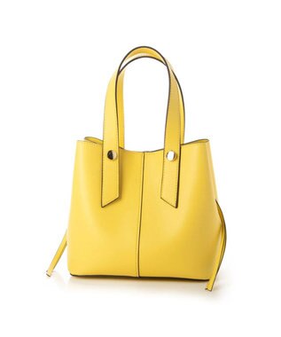 UNBILLION cachecache スタッズポイント両面合皮2wayトートバッグ ライトイエロー