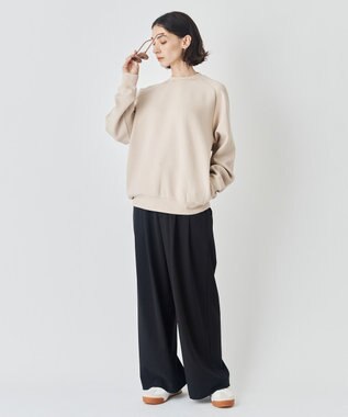 UNFILO マイビューティ タックワイドパンツ ブラック