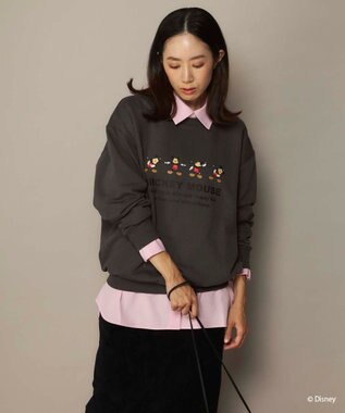 OP／FILA 【ocean pacific】ミッキー/裏毛クルースウェット【Disney/ディズニー】 チャコールグレー