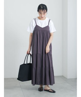 Te chichi 【接触冷感】ティアードキャミソールワンピース チャコールグレー