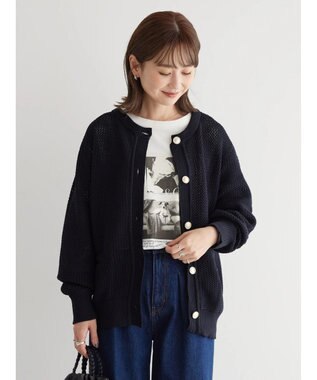 AMERICAN HOLIC エコカルットクルーネックカーディガン Navy