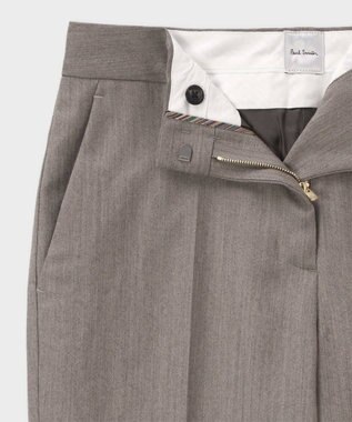 Paul Smith カシミアブレンド フランネル テーパードパンツ グレイッシュベージュ
