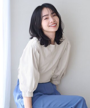 ANY 【洗濯機可・UVケア】ビューティベーシックタックスリーブ Tシャツ グレージュ