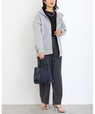 MioFIRANO カジュアルシックバスケットウィーブハンドバッグ 2WAY パスケース付き　FIRANO フィラノ NAVY