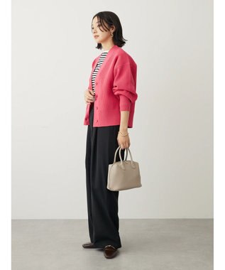 Green Parks スポンディシュ畦編みショート丈カーディガン Pink