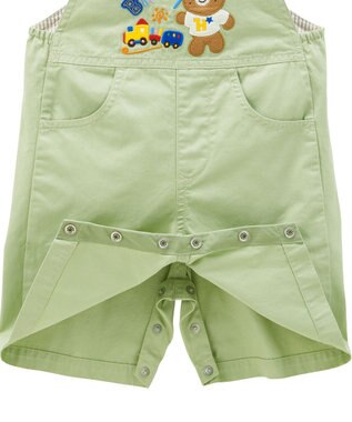 MIKI HOUSE HOT BISCUITS オーバーオール＆ボーダー長袖Tシャツギフトセット【BOX付き】 ストームグリーン