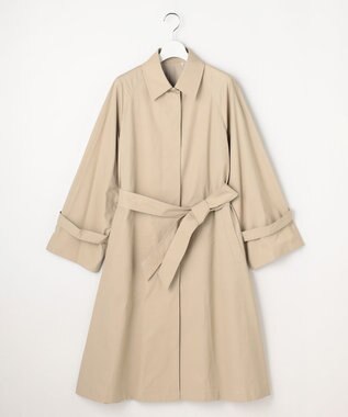 自由区 【春の必需品・オンオフ使える】コットンナイロンバルカラー コート ベージュ