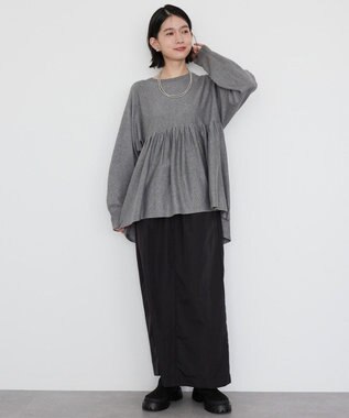 AMERICAN HOLIC ティアードギャザーニットプルオーバー Gray Mixture