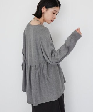 AMERICAN HOLIC ティアードギャザーニットプルオーバー Gray Mixture