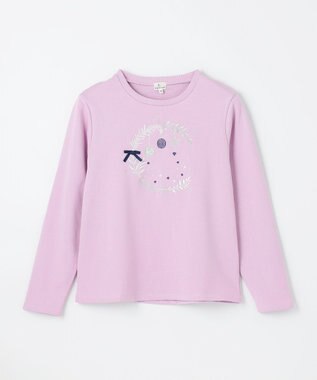 組曲 KIDS 【150-160㎝】オーナメント刺繍 トレーナー ライラック系