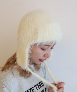 WEGO シャギーイヤーフラップニットキャップ