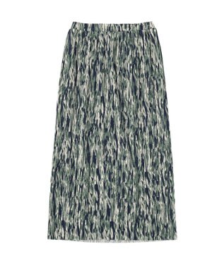 Green Parks 柄プリーツスカート Green