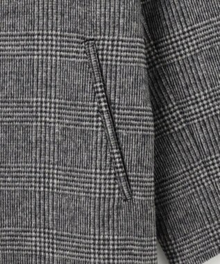 ANY L 【防風裏地】カシミヤブレンドコート グレンチェック