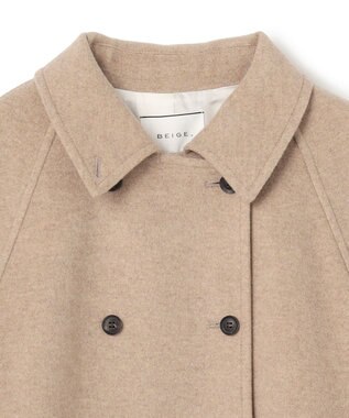 BEIGE， 【VERY NaVY12月号掲載】LABBOCK / ウール混ラグランステンカラーコート Taupe