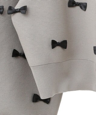 Green Parks ・ｓｗｉｎｇ　ｂｙ　メニーリボンニットカーディガン Gray Beige