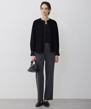 ICB L カットジャガードジャージー デザイントップス ブラック