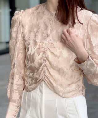 Green Parks AnriettMusee 花柄オパールシャーリングブラウス Beige