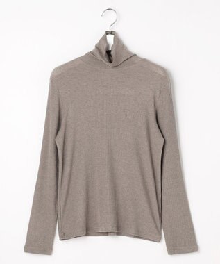 J.PRESS LADIES S カシミヤシルク シアーリブ タートル カットソー モカ系