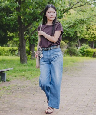 caqu FS linen wide boy`s コットンリネンワイドストレートデニム