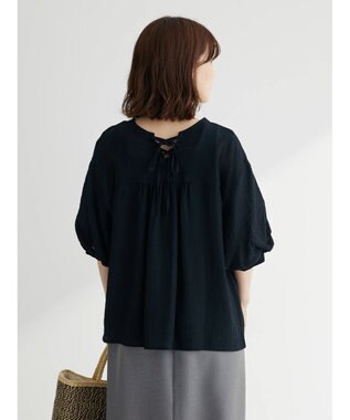 Green Parks ・ＥＬＥＮＣＡＲＥ　ＤＵＥ　バルーンスリーブブラウス Black