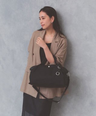 TOPKAPI 【Breath TOPKAPI】MORPH モーフ リンクルナイロン 2way ワイド トートバッグ チャーム付き　軽量 / 撥水 ブラック