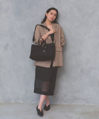 TOPKAPI 【Breath TOPKAPI】MORPH モーフ リンクルナイロン 2way ワイド トートバッグ チャーム付き　軽量 / 撥水 ブラック