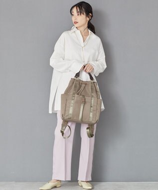 TOPKAPI 【TREASURE TOPKAPI】ナイロン ドローストリングトート リュック / バッグパック ベージュ