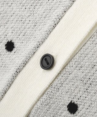 earth music&ecology ドットジャガードカーディガン Ivory