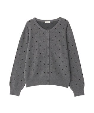 earth music&ecology ドットジャガードカーディガン Gray