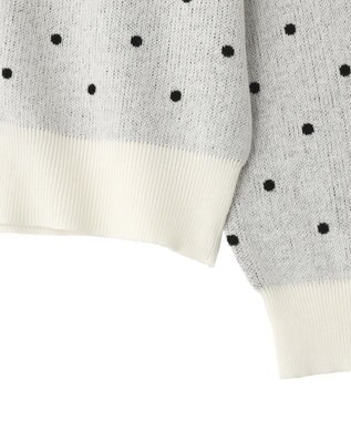 earth music&ecology ドットジャガードカーディガン Ivory