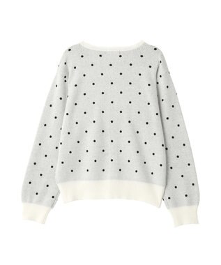 earth music&ecology ドットジャガードカーディガン Ivory