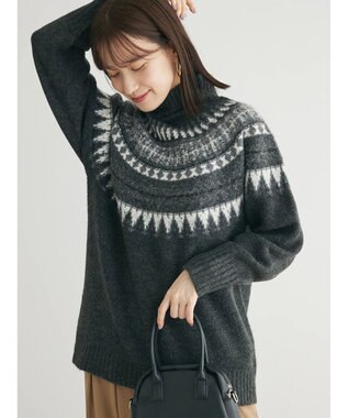 Green Parks 求心柄ニットプルオーバー Charcoal Gray