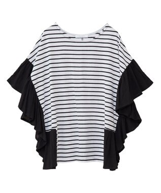 Green Parks 袖フレアドッキングカットプルオーバー Border