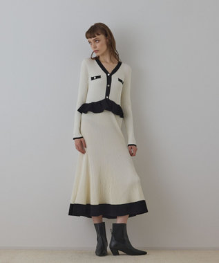 GRACE CONTINENTAL バイカラーニットワンピース