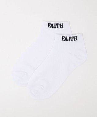 WEGO FAITHロゴショートソックス ホワイト