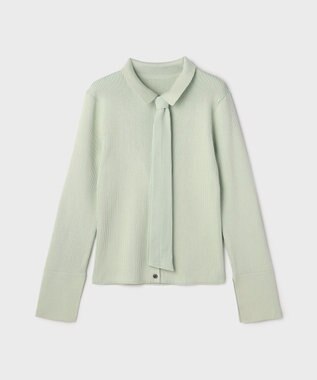 GRACE CONTINENTAL リブシャツニットトップ ライトグリーン