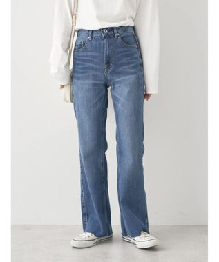 earth music&ecology セルフカットセミフレアデニムパンツ Medium Indigo