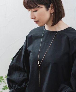 Pisceans 3ドロップパールスライドネックレス マットゴールド