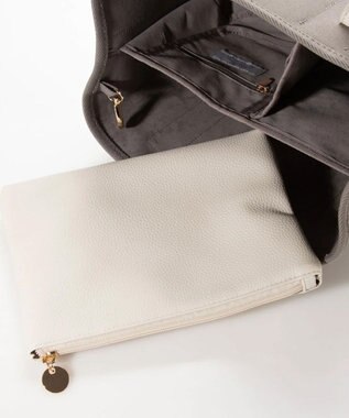 UNBILLION cachecache パーテーションキャンバストートバッグ グレーアイボリー